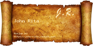 John Rita névjegykártya